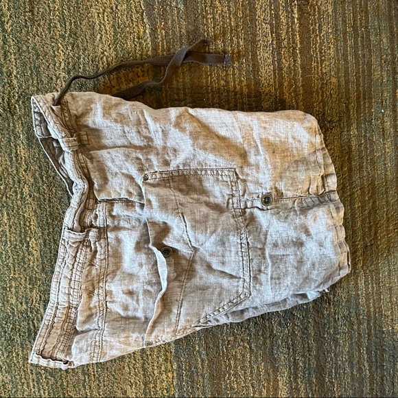 Horny Toad Linen Shorts 4 Light Brown Drawstring Fun Pockets & adjustable tabs - Picture 8 of 9